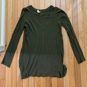 Free People Green Long Sleeve Top
